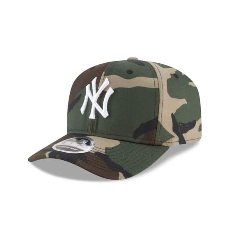 MLB New York Yankees Woodland Camo Stretch Snap 9Fifty Snapback (LKX0049) - Green New Era Caps